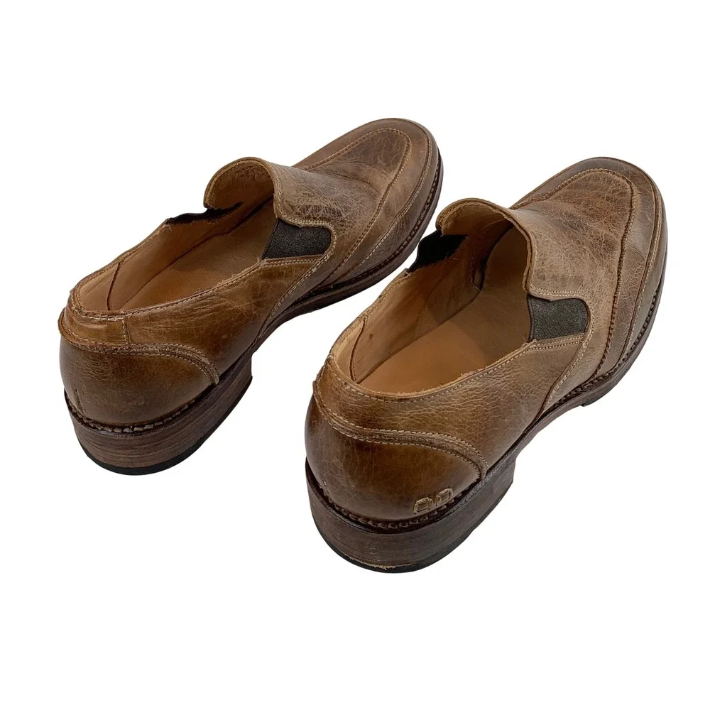 Bed Stu Cobbler Mens Brown Distressed Leather Slip On Loafers Size‎ 11 USA
